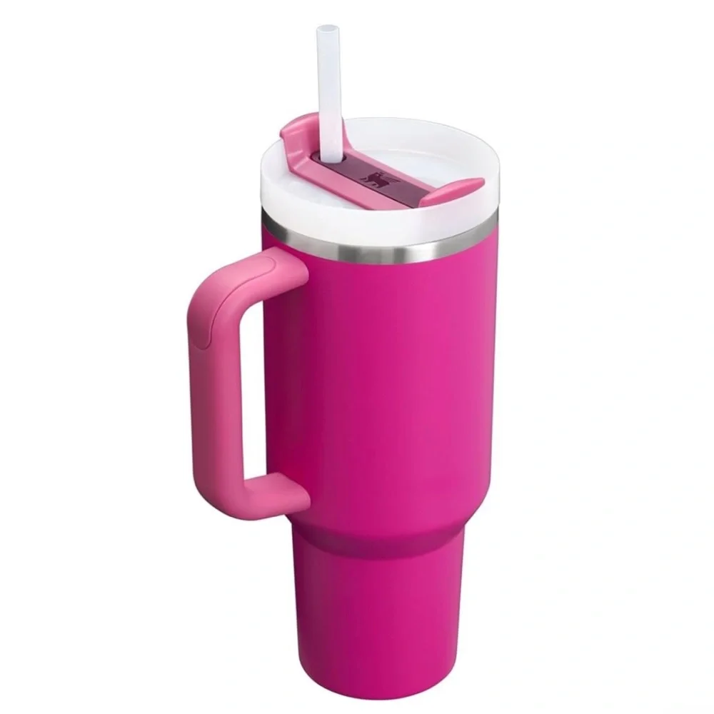 Stanley Quencher H2.0 Tumbler with Handle and Straw 40 oz Fushia New With Tags